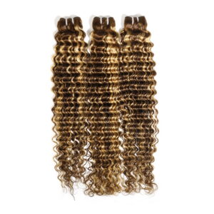 #4/27 Honey Blonde Highlight Deep Wave Virgin Human Hair Bundles